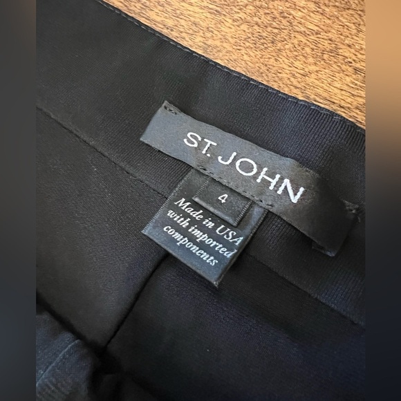 ST. JOHN Black Silky Knit Stripe Dress Pants Size 4 EUC! - Picture 3 of 7